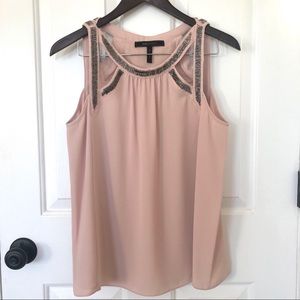 BCBGMAXAZRIA Blush Blouse with Silver Details - S